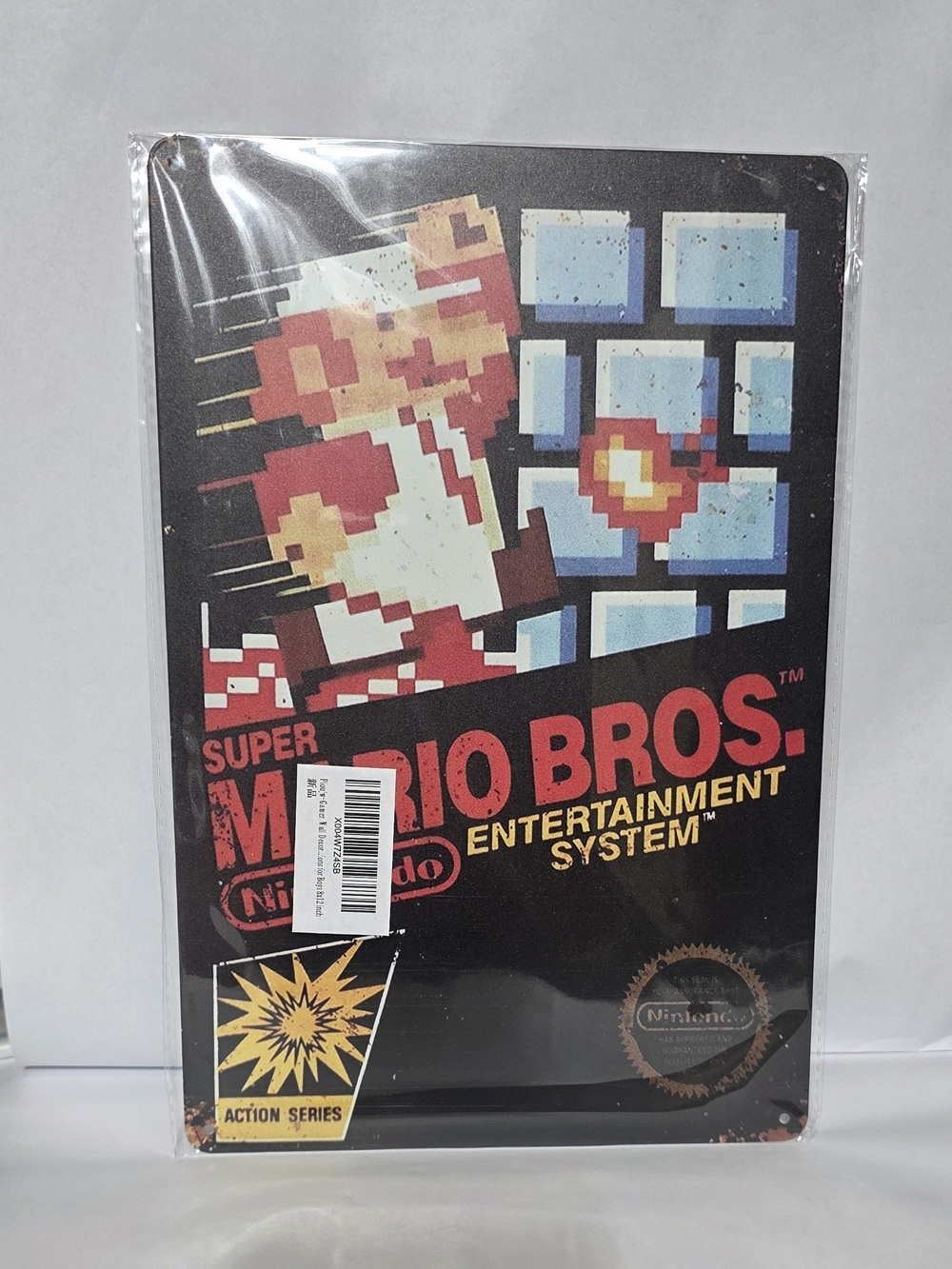 Nintendo Super Mario Bros Retro Metal Wall Sign, Nintendo Nesd 8x12inch
